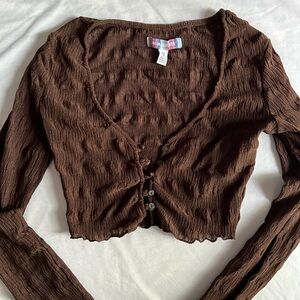 brown long sleeve urban outfitters top